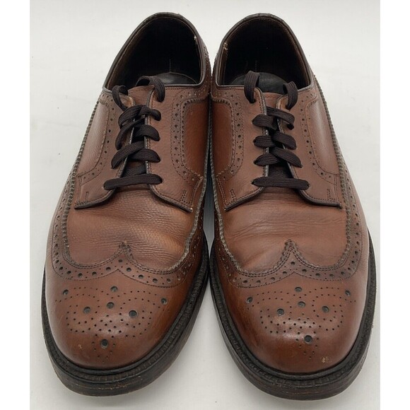 Hanover LB Sheppard Signatures 2312 Brown Leather Wingtip Shoes Size 8.5 E/C - Picture 3 of 10